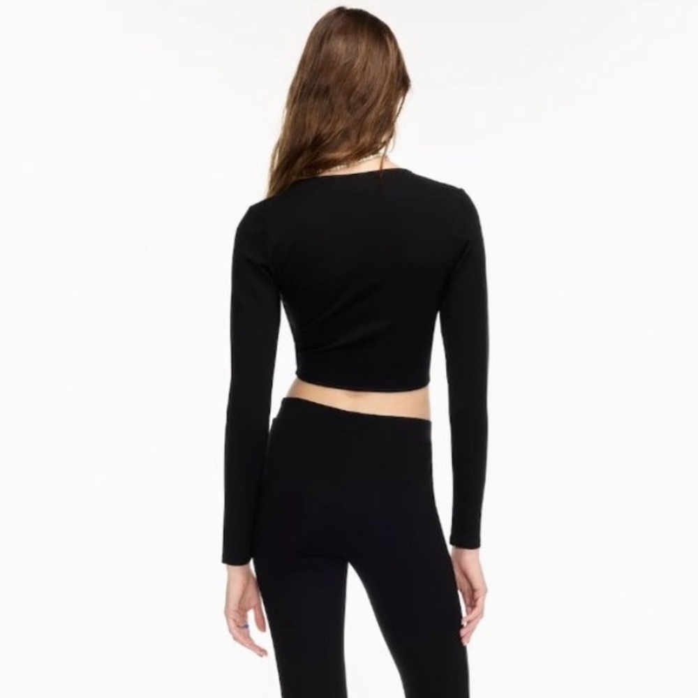 Aritzia Top Womens Small Sun-Deh Sunday Best Brown Far Out Cropped Long Sleeve - Picture 4 of 10